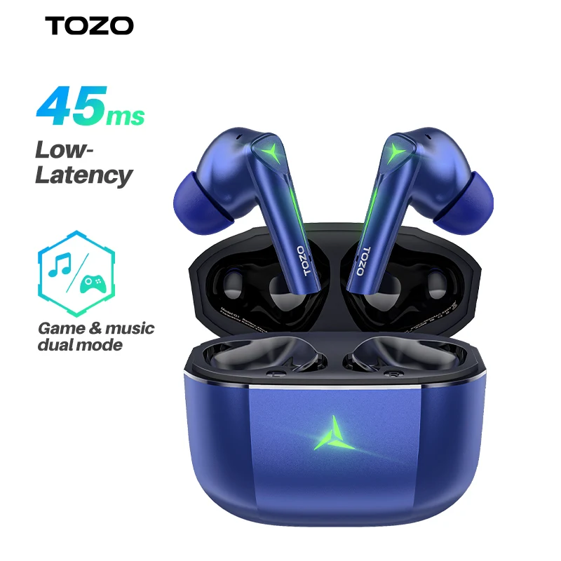 

Fones de ouvido Bluetooth TOZO G1, Fones de ouvido Sem Fio Verdadeiros para jogo com 45ms Ultra Baixa Latência, Fones de Ouvido de Alta Sensibilidade 36h Play