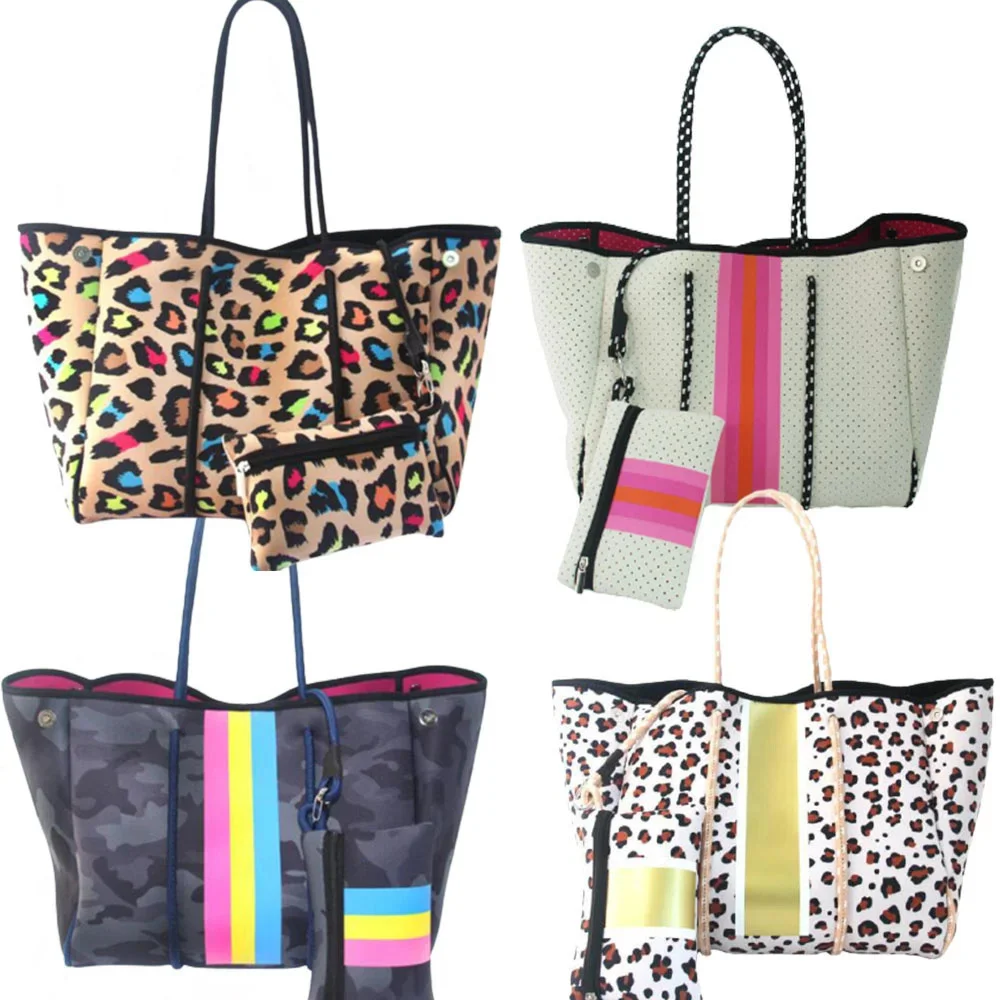 

2023 Ladies Tote Handbag Bag Neoprene Beach Bag Summer Large-capacity Shoulder Bag Waterproof Travel Bags for Women