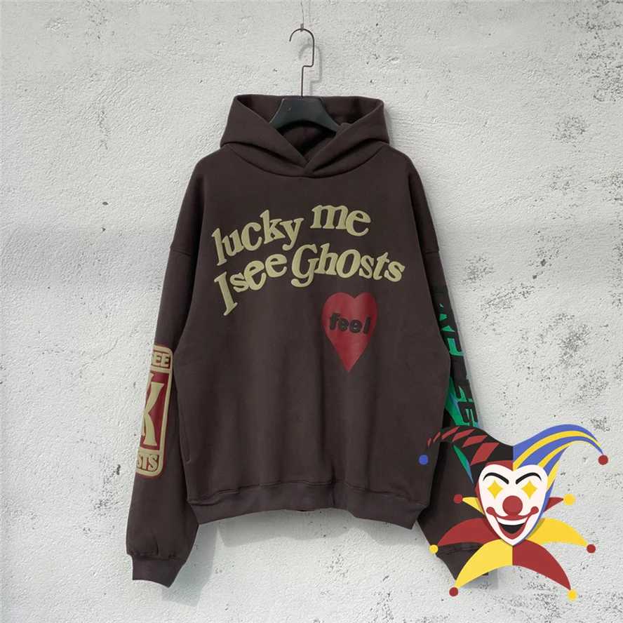 

Толстовки из плотной ткани с 3D принтом из пенопласта, Канье Уэста, штампы для мужчин и женщин, свитшоты на удачу с надписью «Me I See Ghost die Kids See Ghost ded Ye»