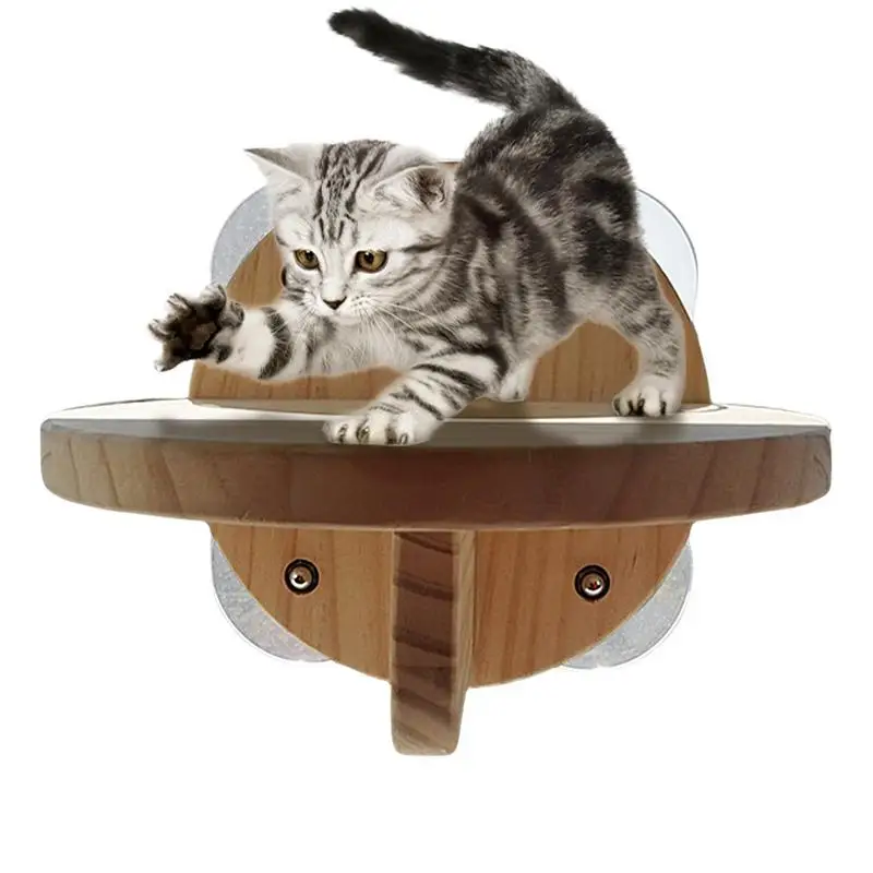 

Настенная деревянная полка для кошек, настенные полки для скалолазания, мебель для кошек, прыгающая платформа с сосущим диском, кошачьи ступени