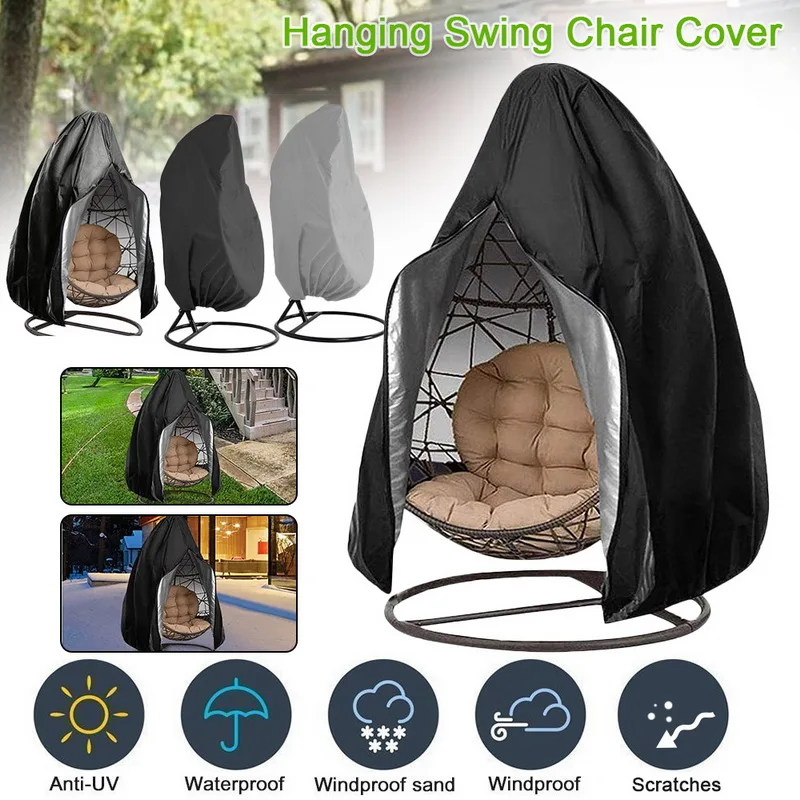 

Waterproof Patio Chair Cover Egg Swing Chair Dust Cover Protector With Zipper Protective Case Outdoor Hanging Egg Chair Cover