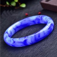 natural chinese blue and white hand carved wide bar jade bracelet fashion boutique jewelry womens blue bracelet popular gift