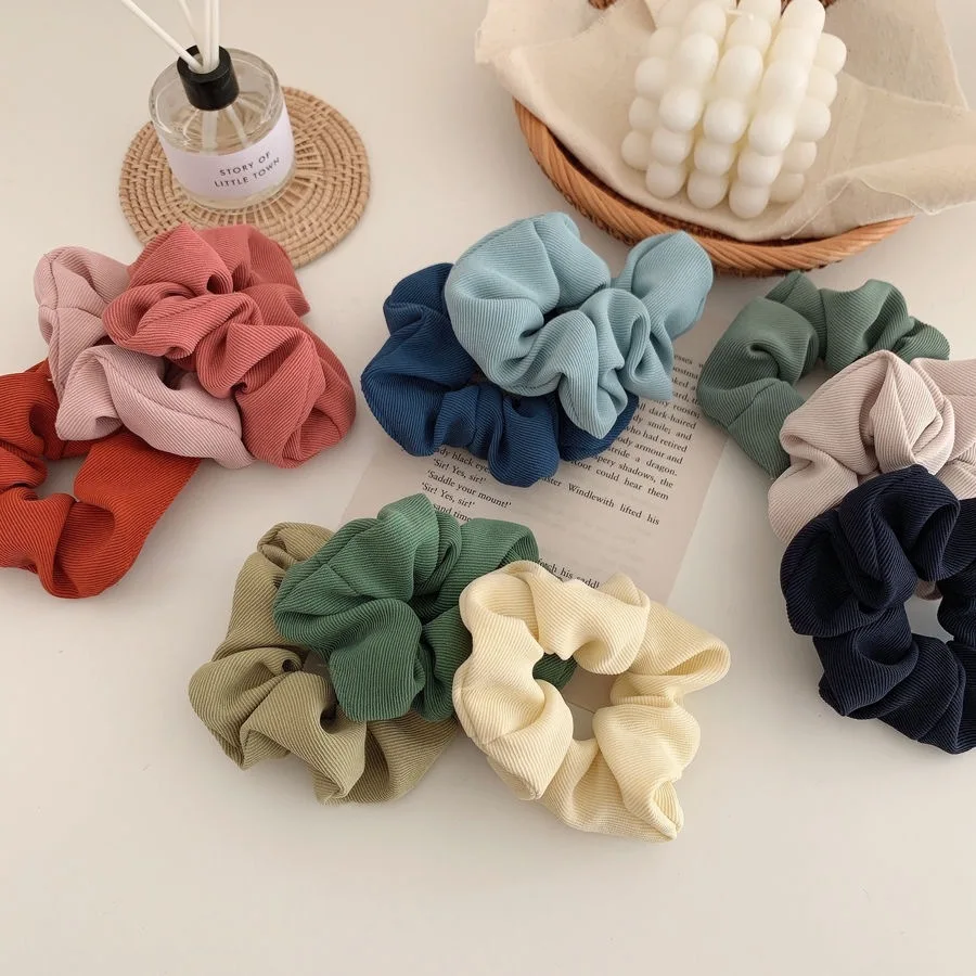 

Solid Color Elastic Hair Bands Korean Scrunchie Rubber Bands Ponytail Holder Hair Ties Fashion Headband Hair Accessoires