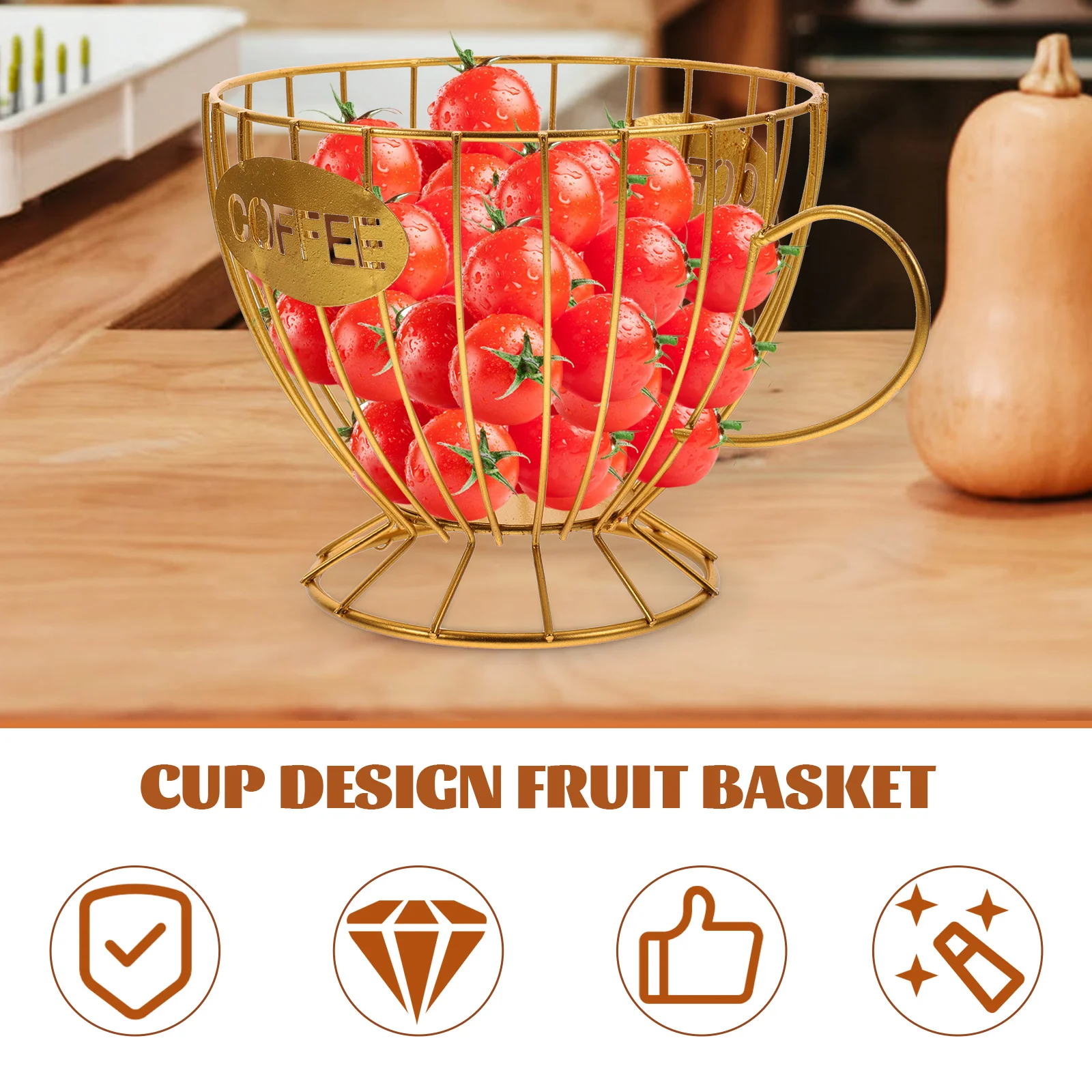 

Coffee Storage Basket Convenient Holder Round Design Stand Accessories Home Desktop