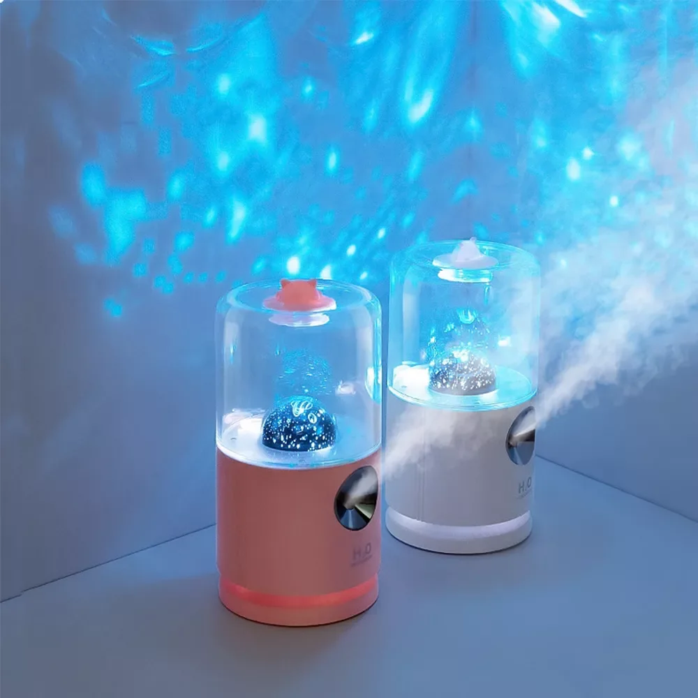 

Rotatable Wireless Projection Lamp Air Humidifier USB Portable Mist Maker Fogger 2000mAh Battery Chargeable Projector Humidifier