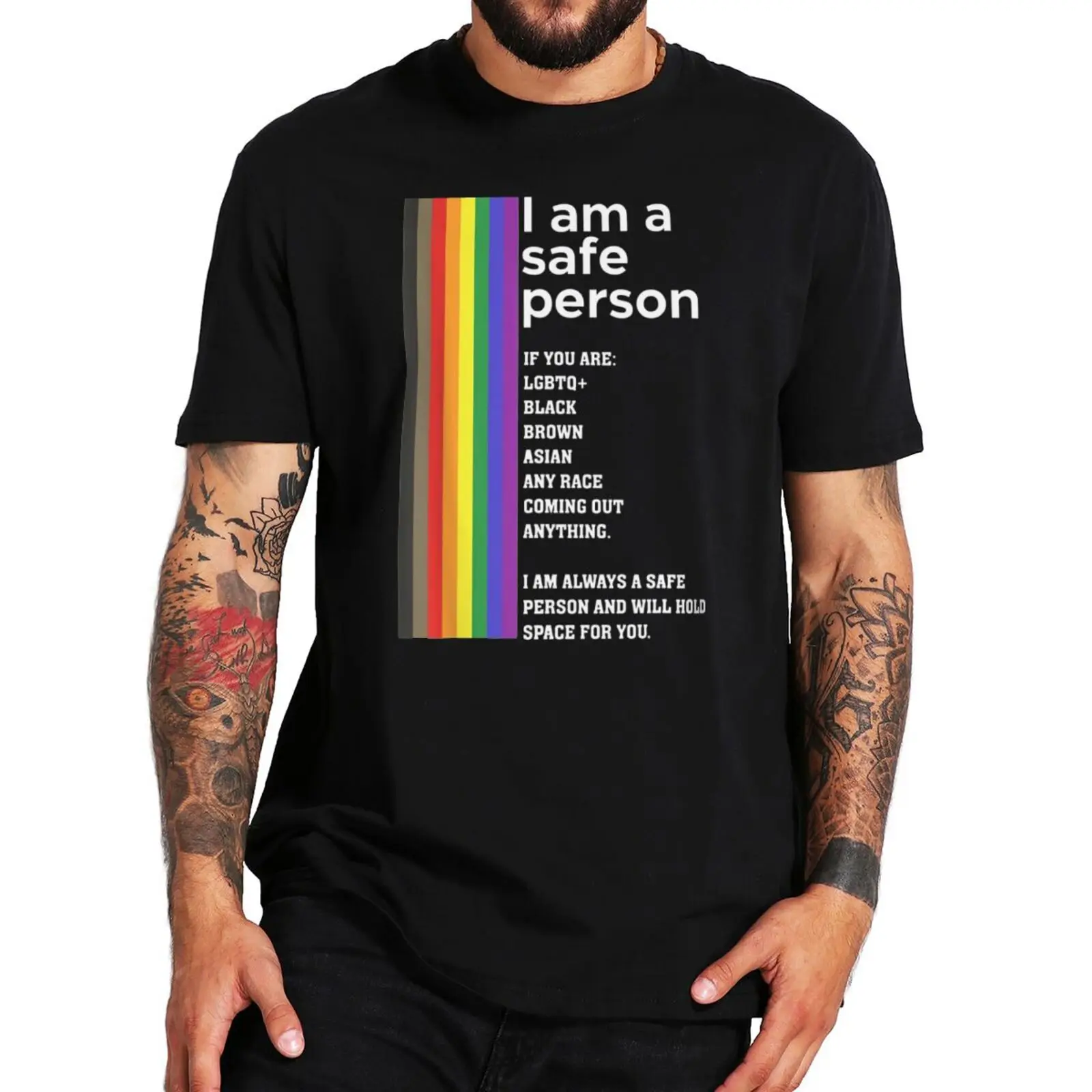 

LGBT I Am A Safe Person And Will Hold Space For You T Shirt LGBTQ+ Pride Quote Funny Sarcastic Tshirt 100% Cotton EU Size