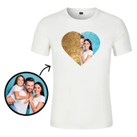 custom t shirt with reversible sequin gift for family lover gold heart