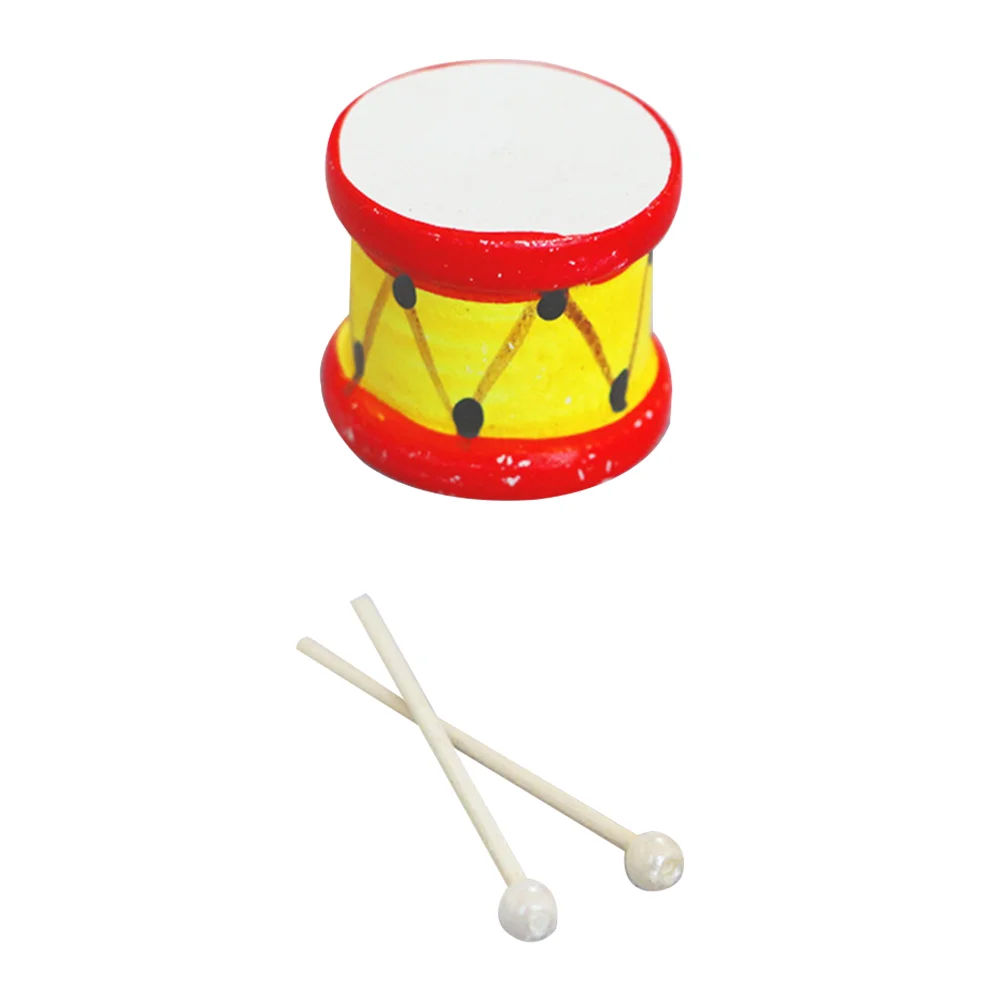 

1 Set Mini Drum Decor Micro Drum with Drumstick Mini Drum Model Miniature Decor