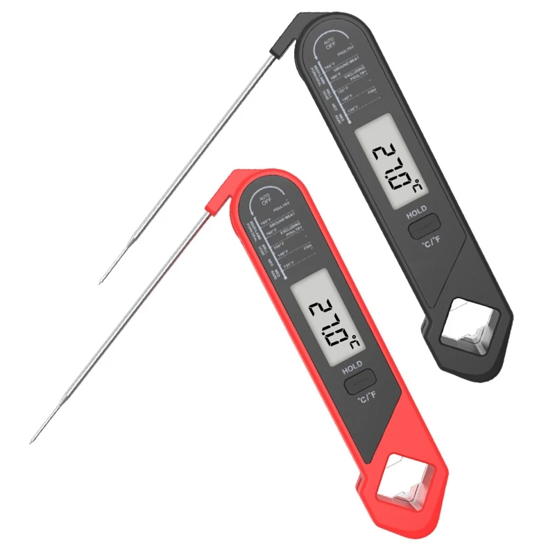

Складной цифровой термометр для барбекю с открывалкой для бутылок водонепроницаемый мгновенный считывание