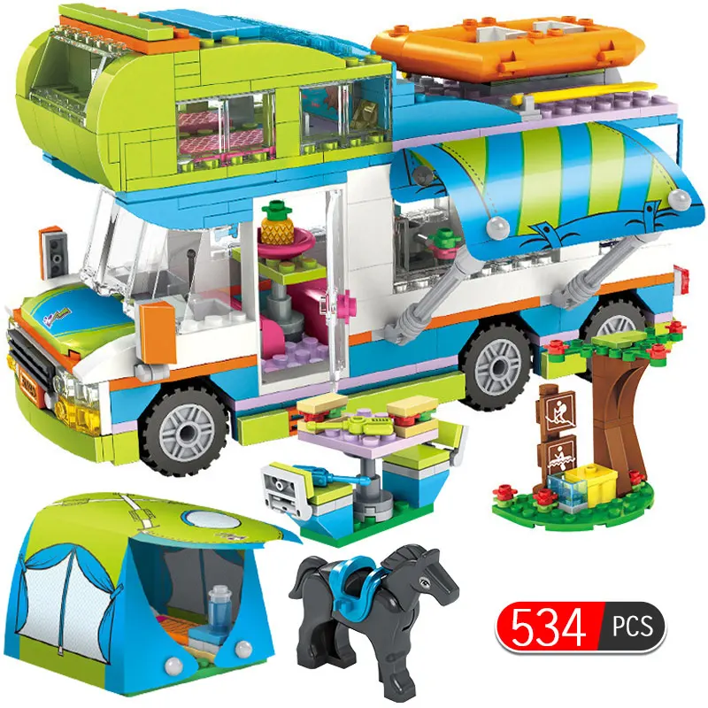 

488pcs Camper Van Building Blocks Compatible with Friends 41339 MOC Bricks DIY Toys for Children Christmas Gift