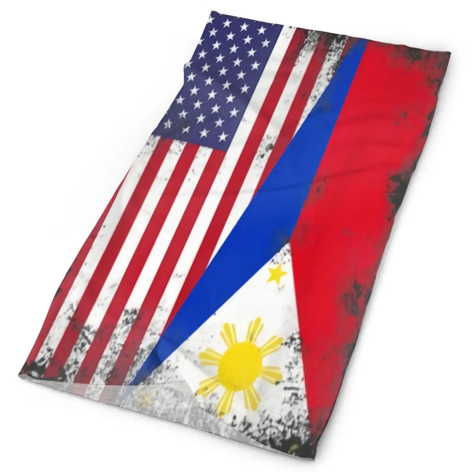 

Полуфилиппинский флаг, Филиппины, США, Мужская бандана, снуд, шарф, маски, шарф для рыбалки, аксессуары для сноуборда, бандана