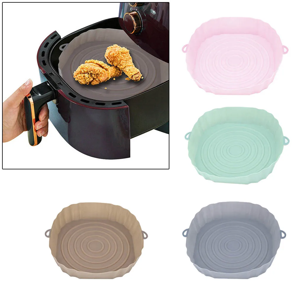 

Air Fryer Pot Air Fryer Silicone Pot -20°C To 220°C Brown/Green/Grey/Pink Food Grade Silicone Upper Diameter 20cm