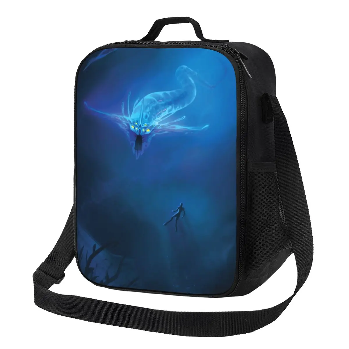 

Subnautica Lunch Bag with Handle Subnautica - Ghost Leviathan Picnic Cooler Bag Zipper Food Portable Thermal Bag