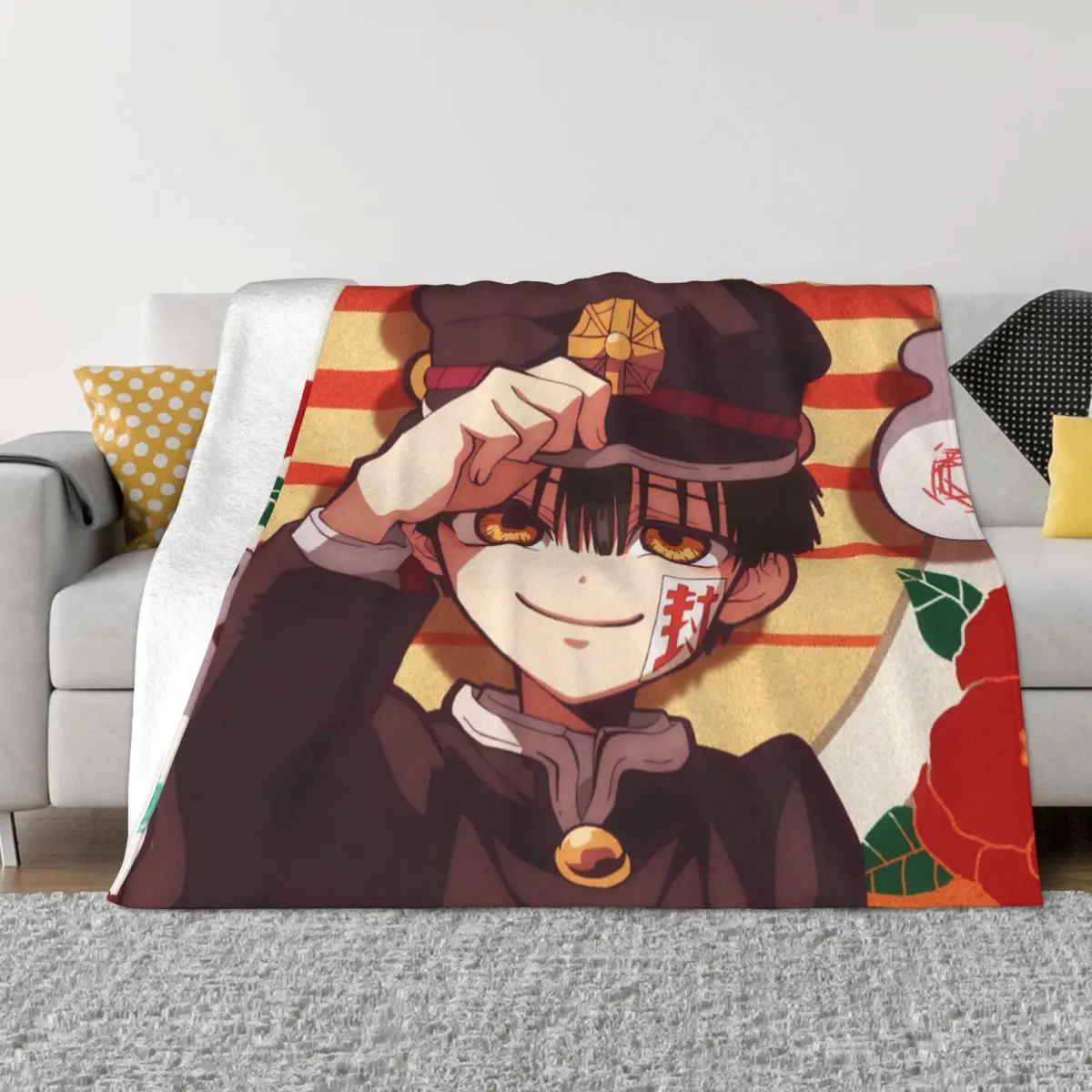

Jibaku Shounen Hanako Kun Fleece Blanket Anime Cute Funny Throw Blankets for Home Bedspread