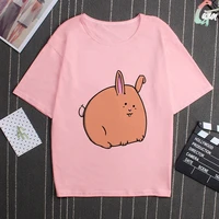 my cute animal friends aesthetic print pink fashion t shirt funny personality t shirt harajuku casual loose women tops clothing