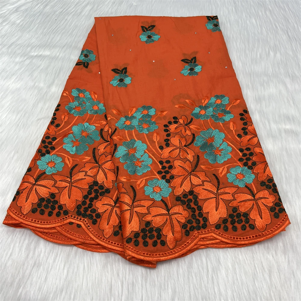 

Fashion 100% Cotton Orange Nigerian Swiss Voile Lace Switzerland 2023 High Quality African Embroidery Lace Fabric For Wedding SS