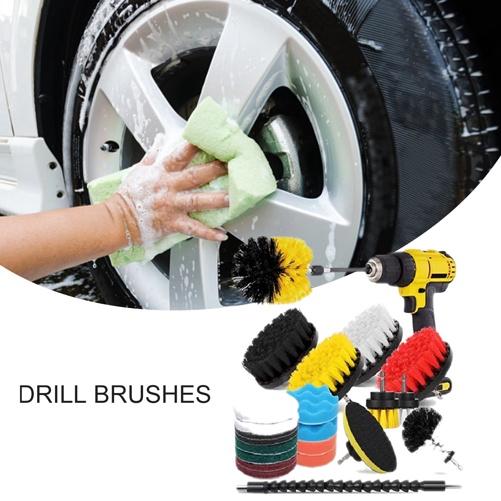 

Щетка для дрели, мочалки, губка для чистки, мощная щетка для чистки с длинными насадками, инструменты для автомобиля, дома, кухни, ванной, туа...