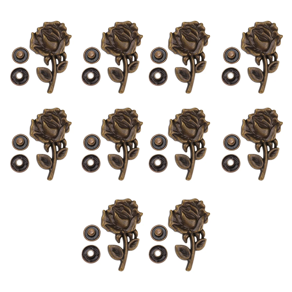 

Snap Buttonsnaps Metal Buttons Sewing Clasp Purse Magnetic Fasteners Fastener Magnetsset Rose Buckle Feetsew Clothing Purses