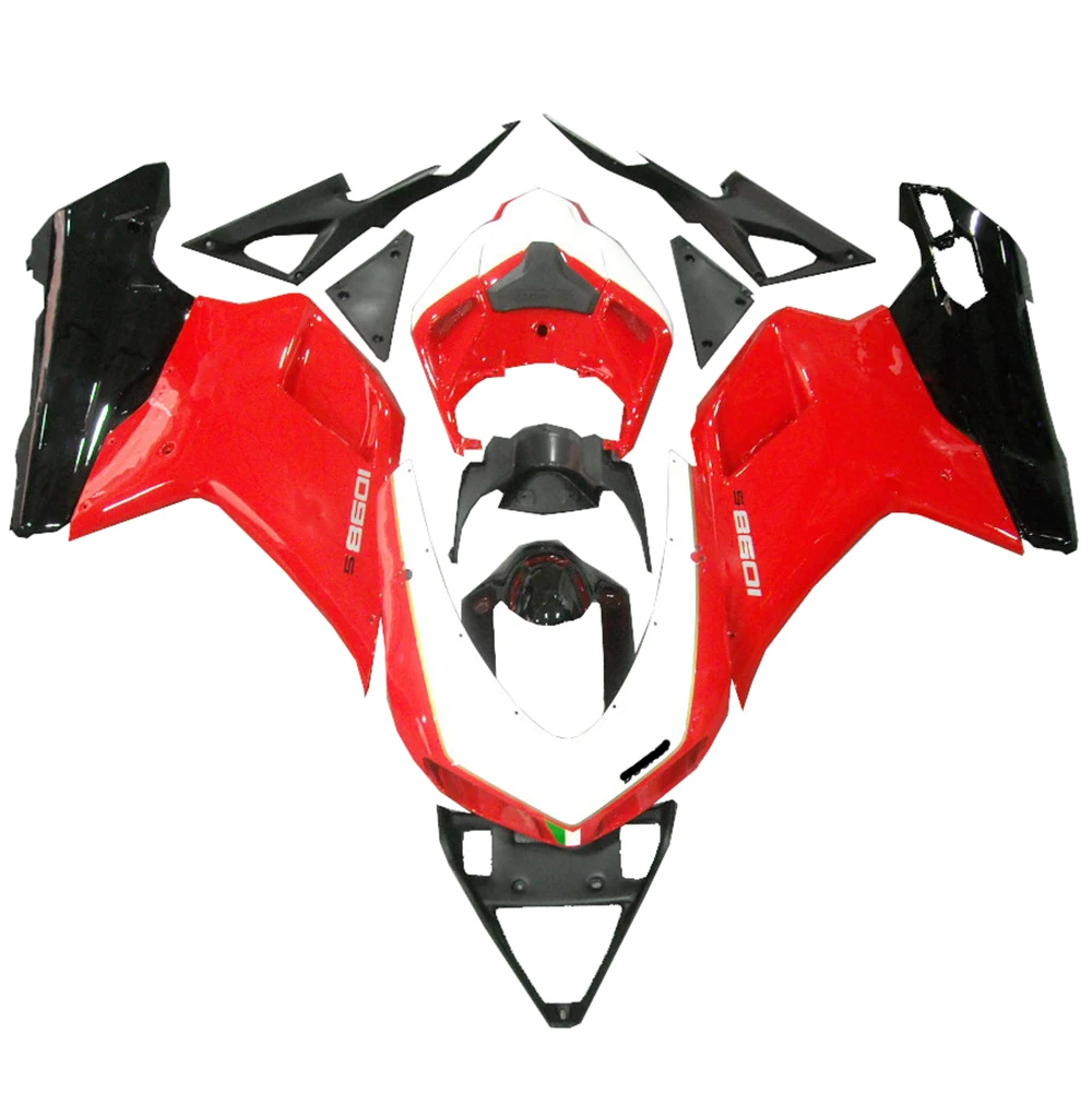 

Полный комплект обтекателей для мотоцикла DUCATI 848 1098 1198 2007 2009 2010 2011-2012, Аксессуары для кузова из АБС-пластика черного цвета