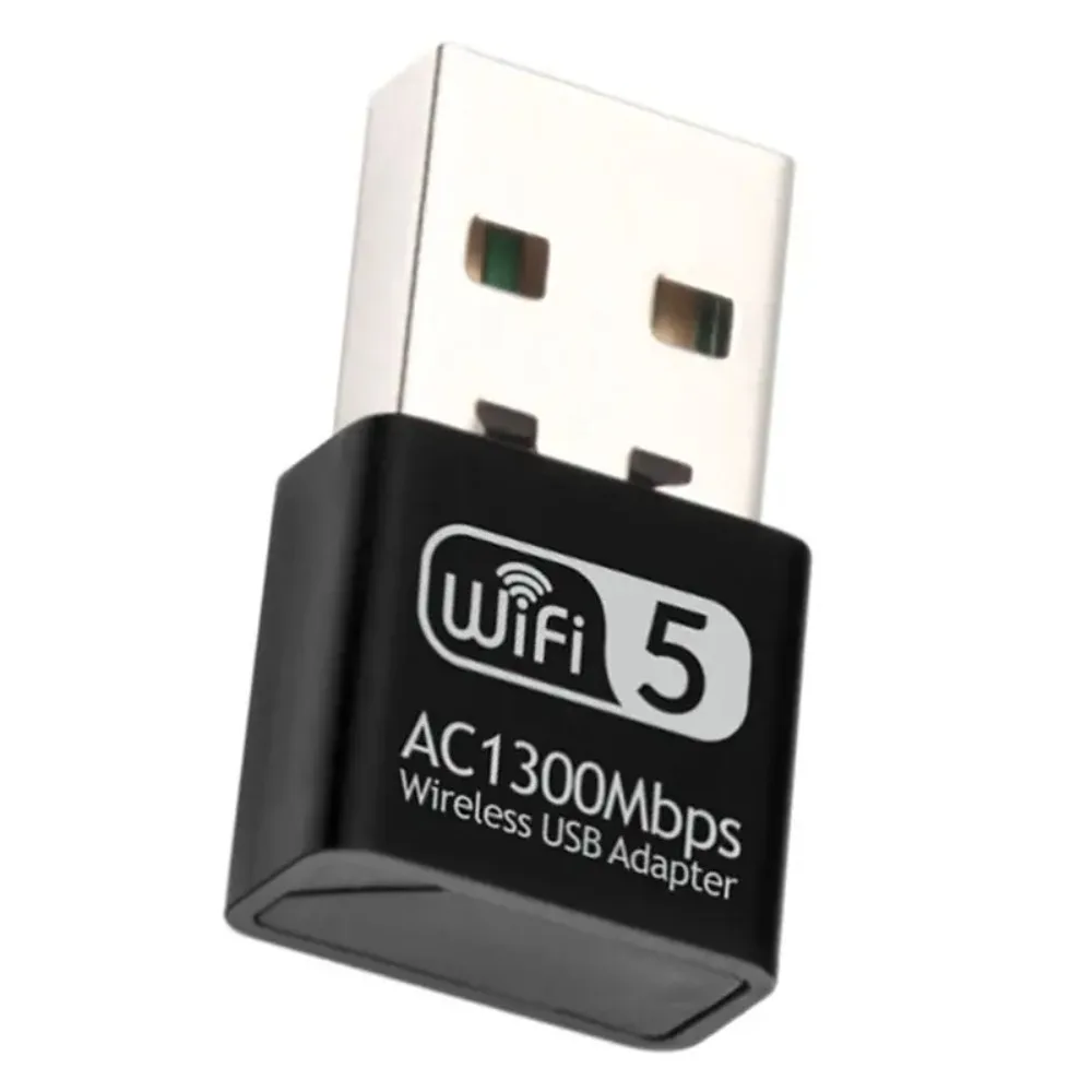 Фото AC1300 WiFi5 Mini USB WiFi-адаптер 1300 Мбит/с, двухдиапазонный 2,4 ГГц и 5 ГГц, беспроводной сетевой адаптер, внешний WiFi-приемник, сетевая карта для ПК №4