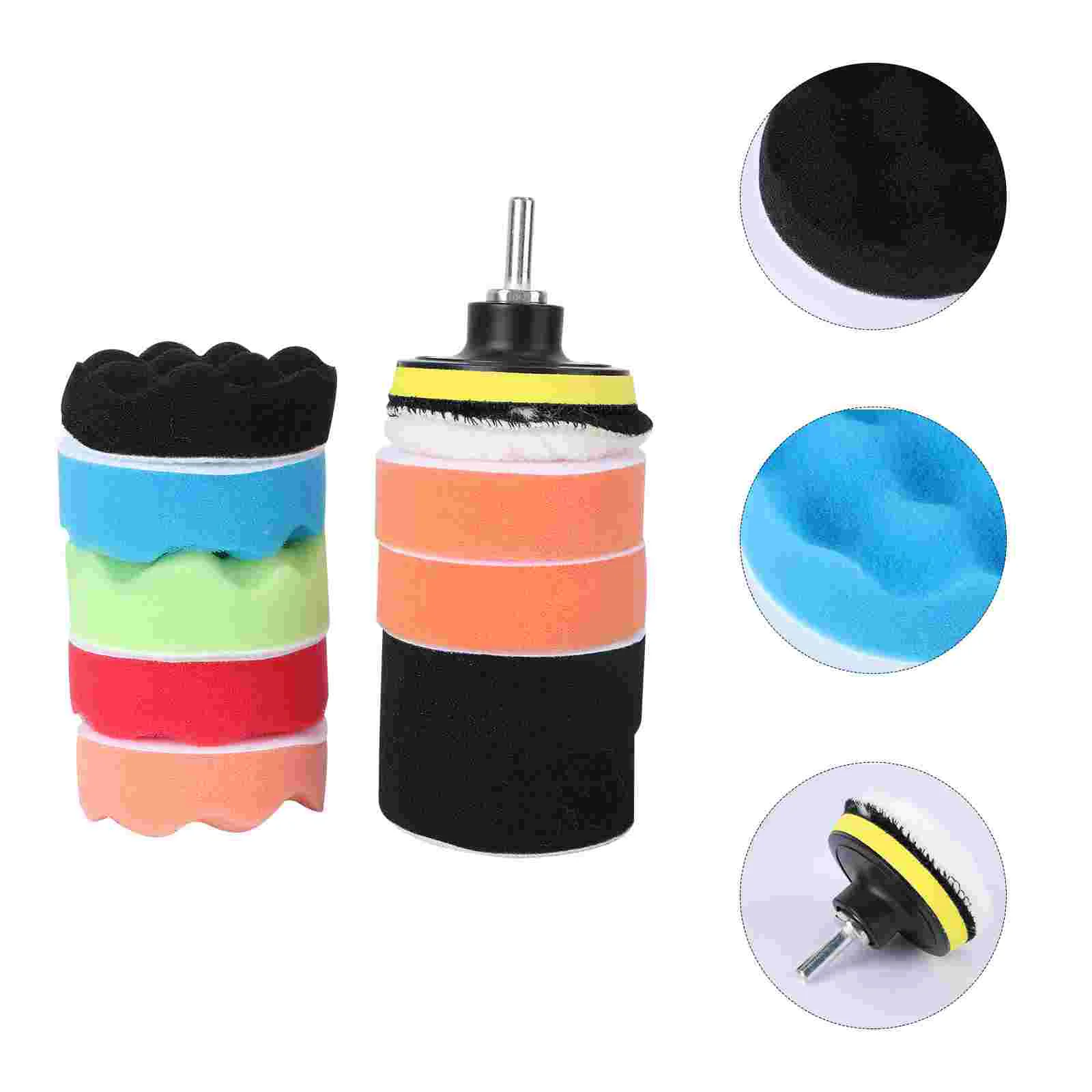 

3/4/5/6/7 Inch Polishing Pads Sponge Woolen Polishing Waxing Buffing Pads Kit Car With M10 Drill Adapter For Car A20