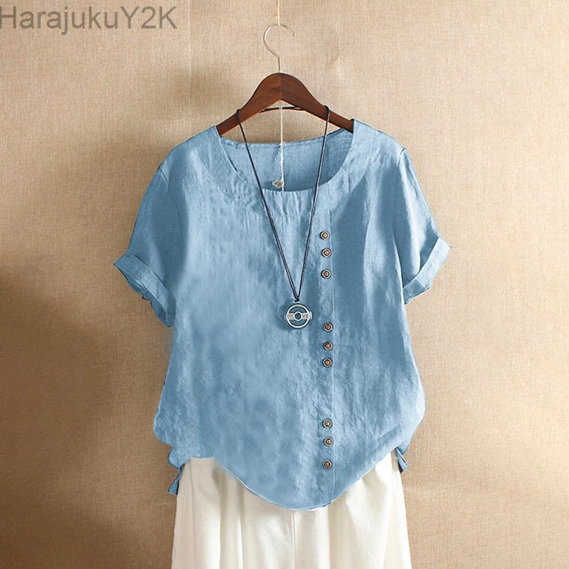 

New Summer Oversize T-shirt Large Casual Loose Cotton Linen Short Sleeve Pullover Tops Shirts for Women Woman Tshirts Clothes