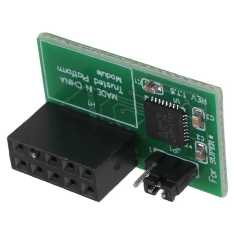 Фото 1 шт. 10-контактный модуль SPI TPM 2.0, зеленый модуль Trusted Platform для Supermicro AOM-TPM-9670H №1