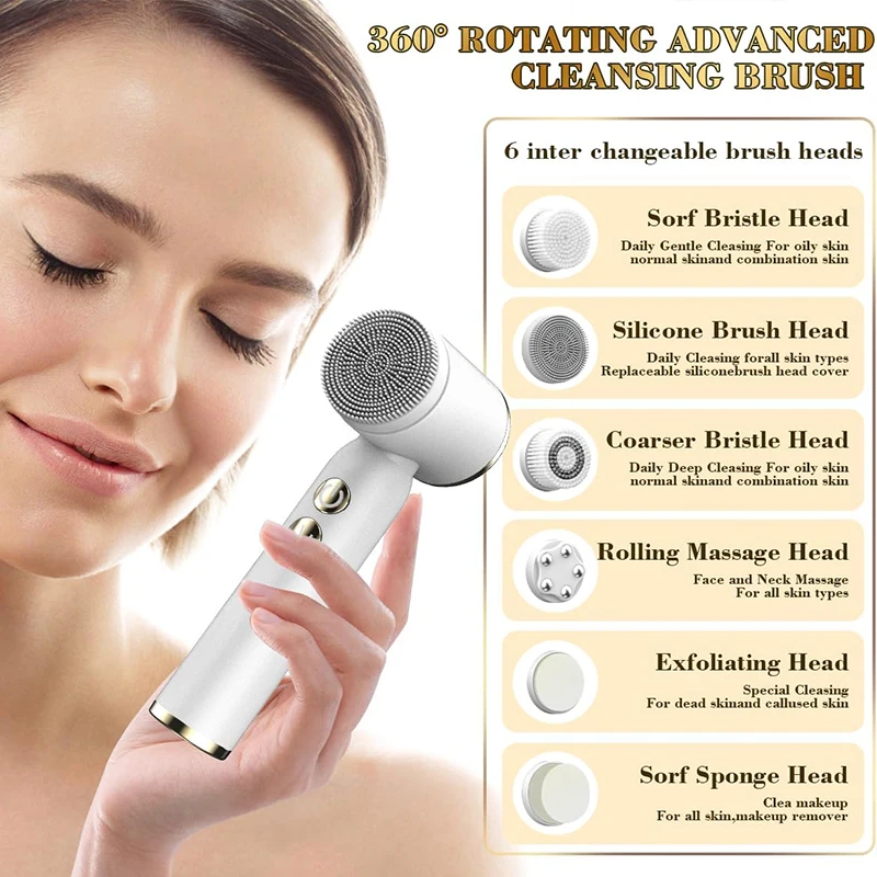 Перезаряжаемая электронная звуковая силиконовая щетка для чистки лица