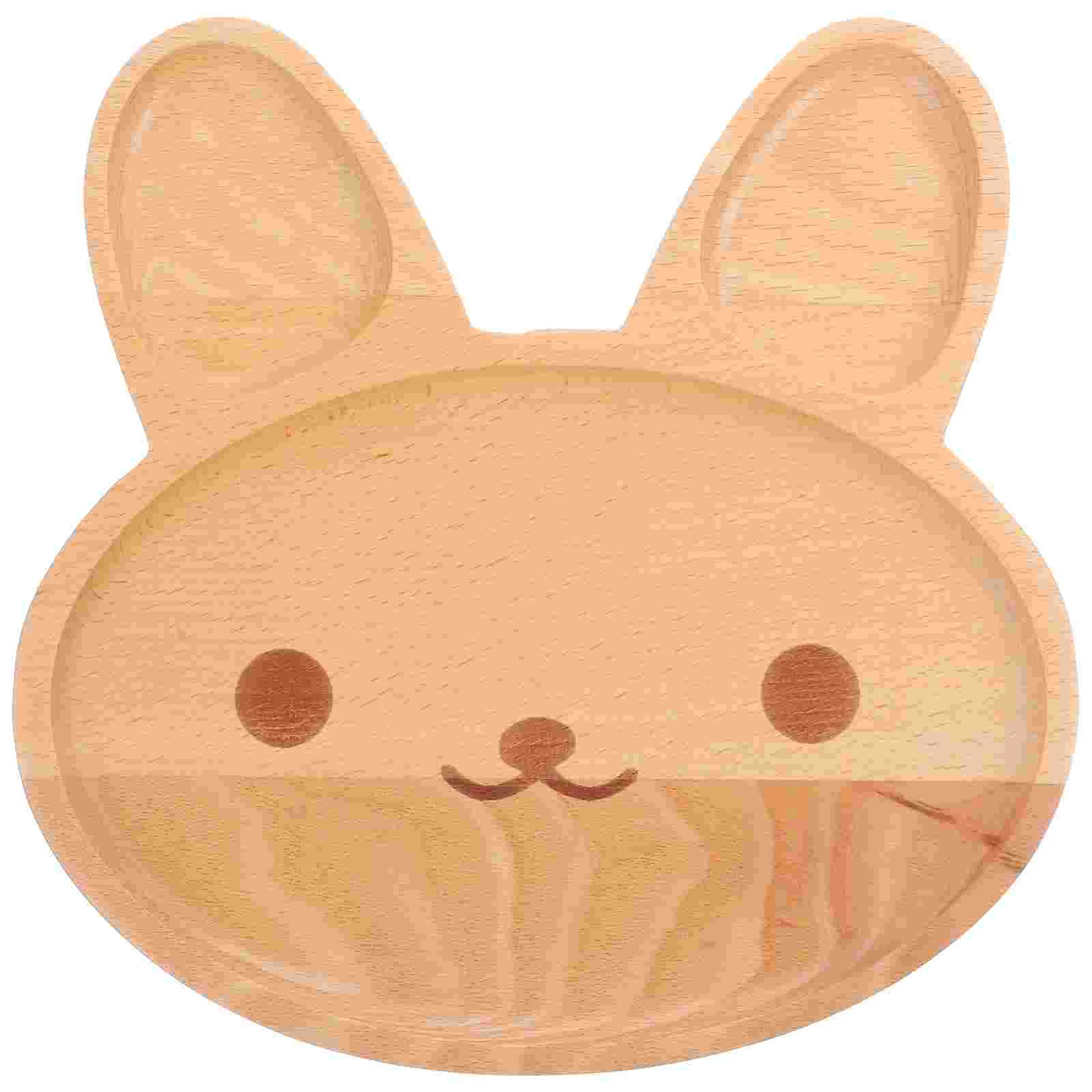 

Tray Plate Wood Wooden Serving Plates Fruit Snack Dish Candy Bamboo Platter Bunny Appetizer Lunch Salad Dessert Trays Desktop