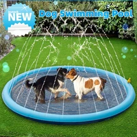 pet sprinkler pad play cooling mat for dog swimming pool inflatable water spray pad mat summer cool dog bad bathtub pet supplies