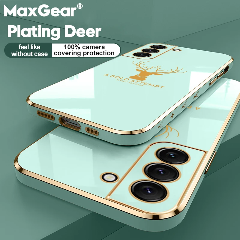 Роскошный мягкий силиконовый чехол с покрытием оленя для телефона Samsung Galaxy S22 S21 S20