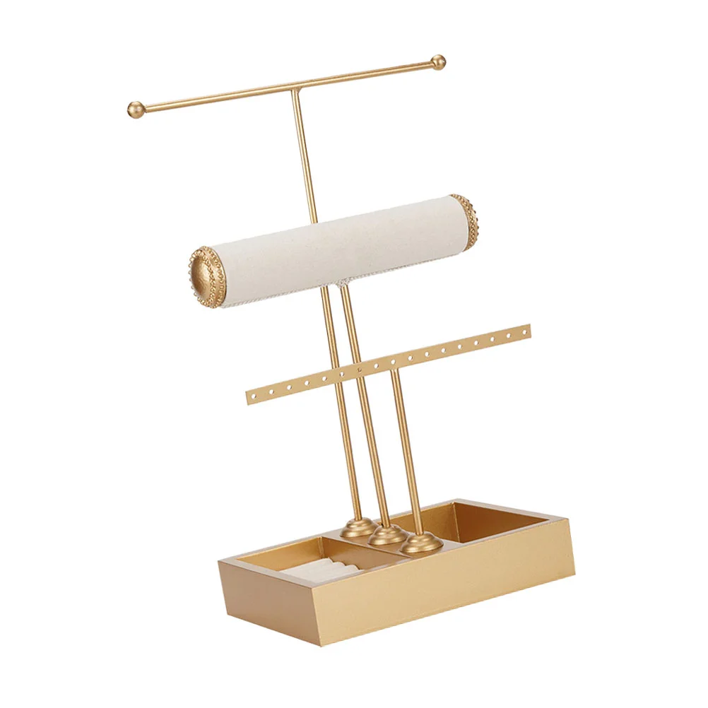 

1Pc Rings Shelf Holder Bangle Bar Stand 3 Tier Jewelry Tower t Bar Jewelry Display Ring Dish Plate Necklace Bar Tower