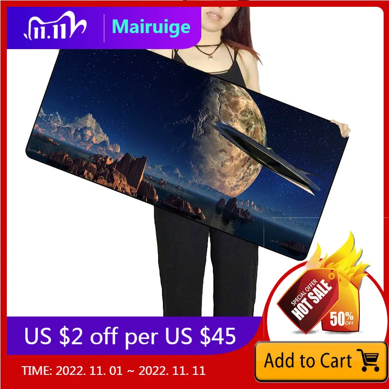 

Популярный игровой коврик Mairuige для мыши, большой черный коврик для мыши с закругленными краями для ПК, ноутбука, игровой коврик для мыши, ско...