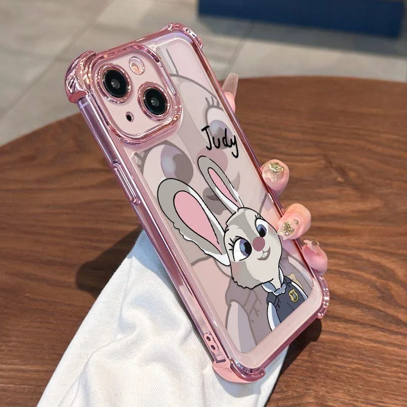 Милый чехол Disneys Judy Plating для Oppo Reno12 Reno11 Reno10 Reno8 Reno7 Reno6 Reno5 Pro Plus 4G 5G противоударный с