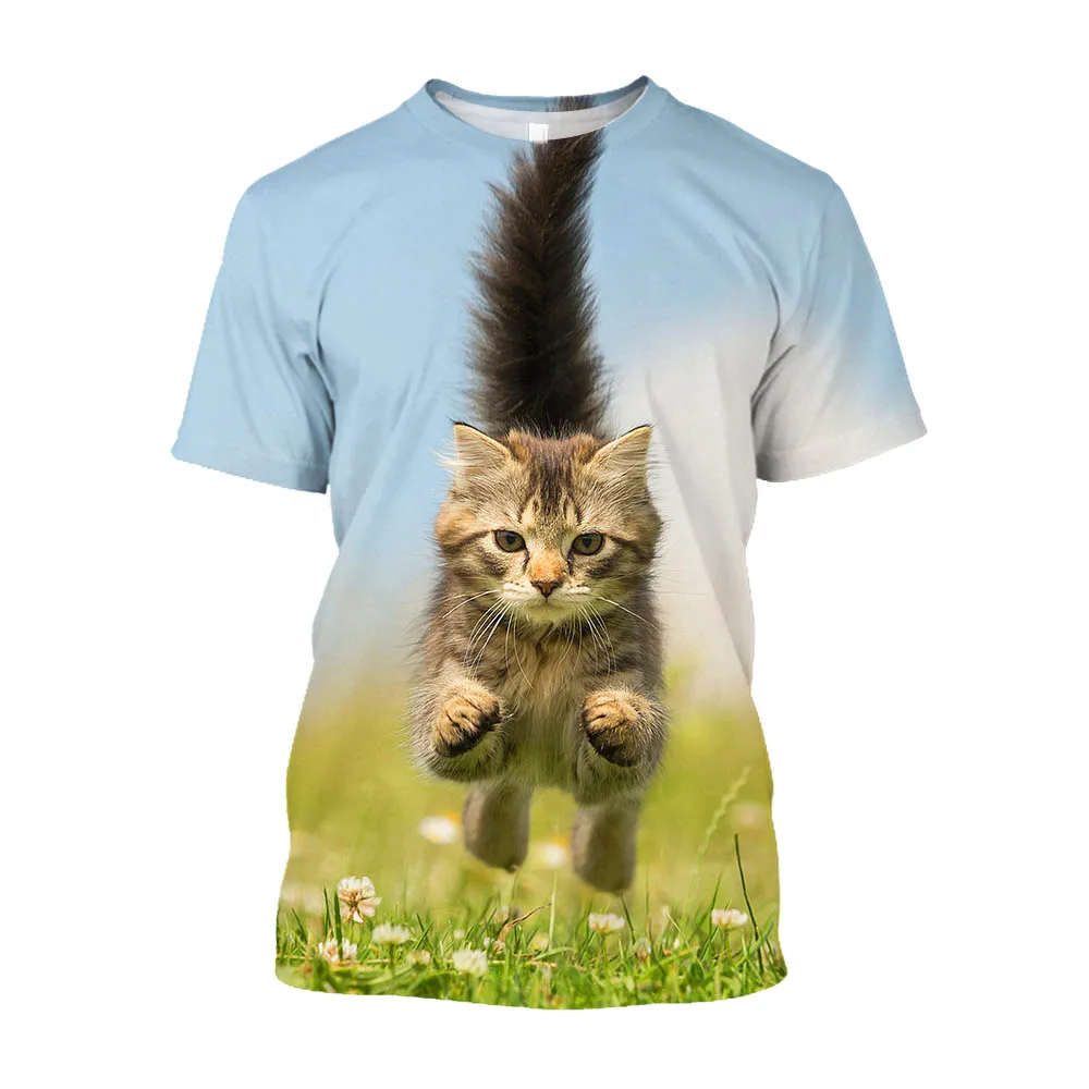 

Jumeast 3D Lovely Cat Flower Printed T-shirts Korean Aesthetic Clothing Harajuku Oversized Men T Shirt Funny Streetwear T-shirty