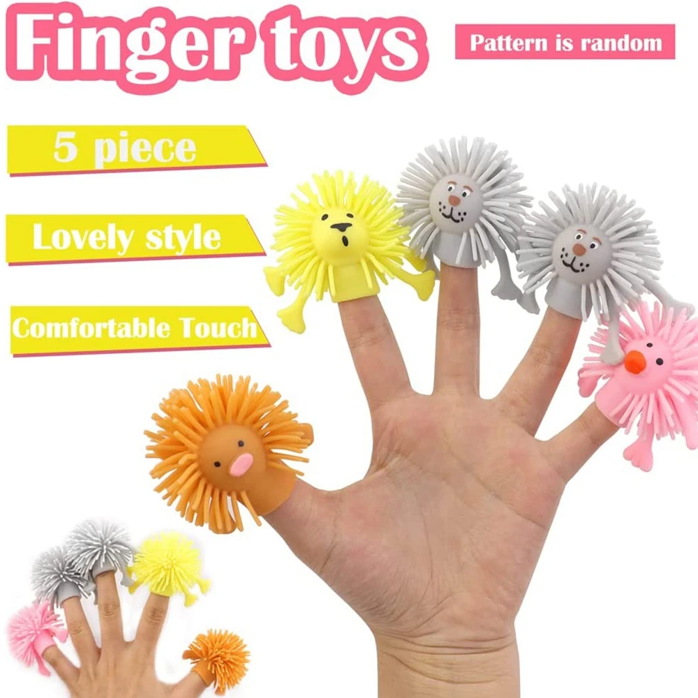 

5PCS Colorful Rubber Monster Finger Puppets Fun Little Finger Monsters Soft Rubber Toys Puppets for Party Favors Bath Toys