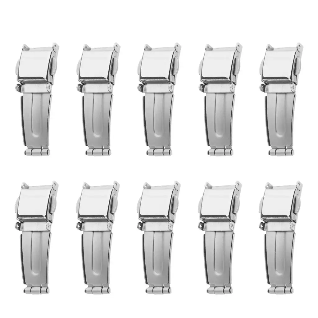 

10 Pc Stainless Steel Buckle Clasp Deployment Clasp Unisex Fashion