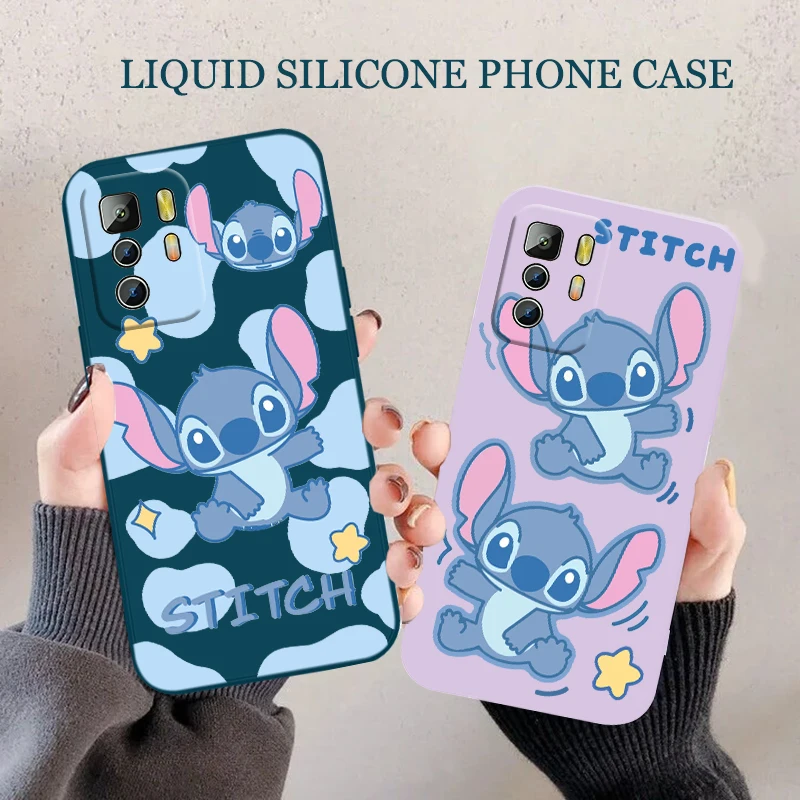 

Disney Stitch Phone Case For Xiaomi Redmi Note 11T 11 11S 10T 10 9T 9S 9 8T 8 7 6 5 Pro Liquid Rope Funda Cover Soft Back Capa