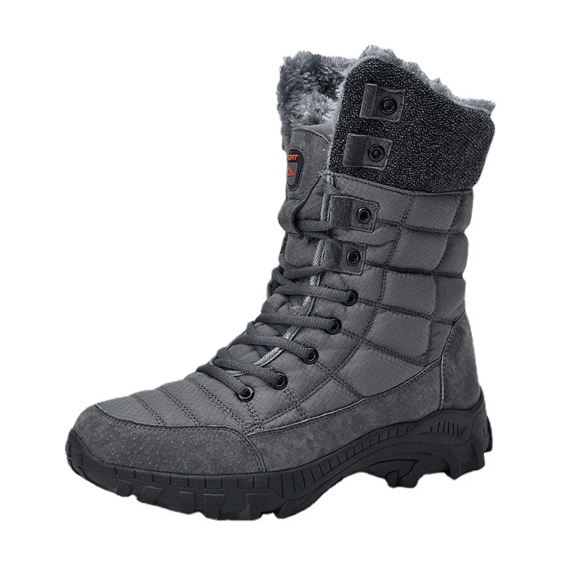 

Men's Winter Snow Boots Super Hiking Boots High Quality Waterproof Leather High Top Plus Size Boots Outdoor Sneakers