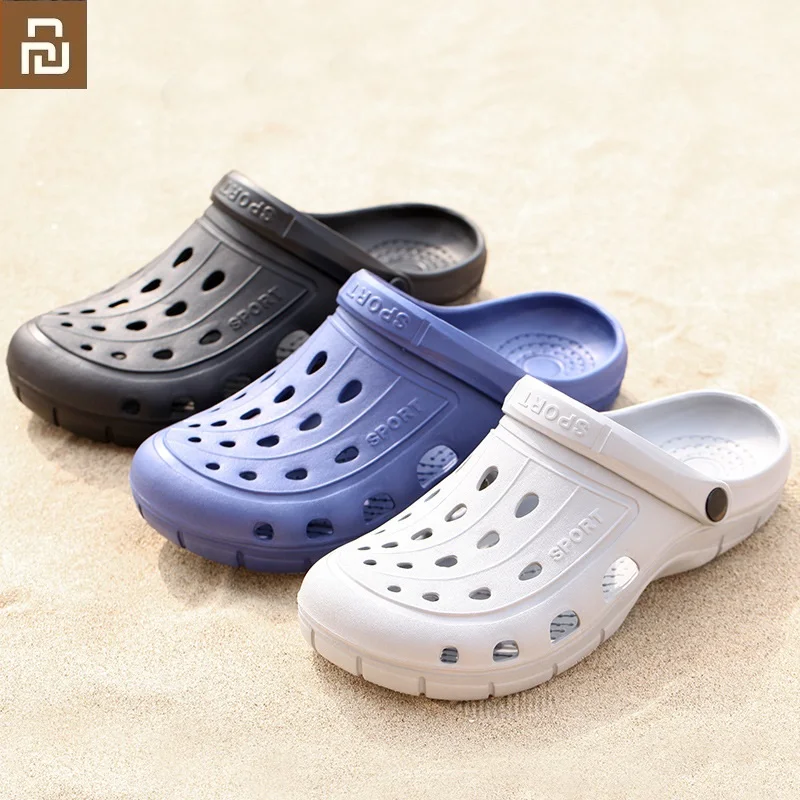 New Youpin summer men's non-slip beach hole shoes outdoor leisure drifting thick bottom toe sandals and slippers