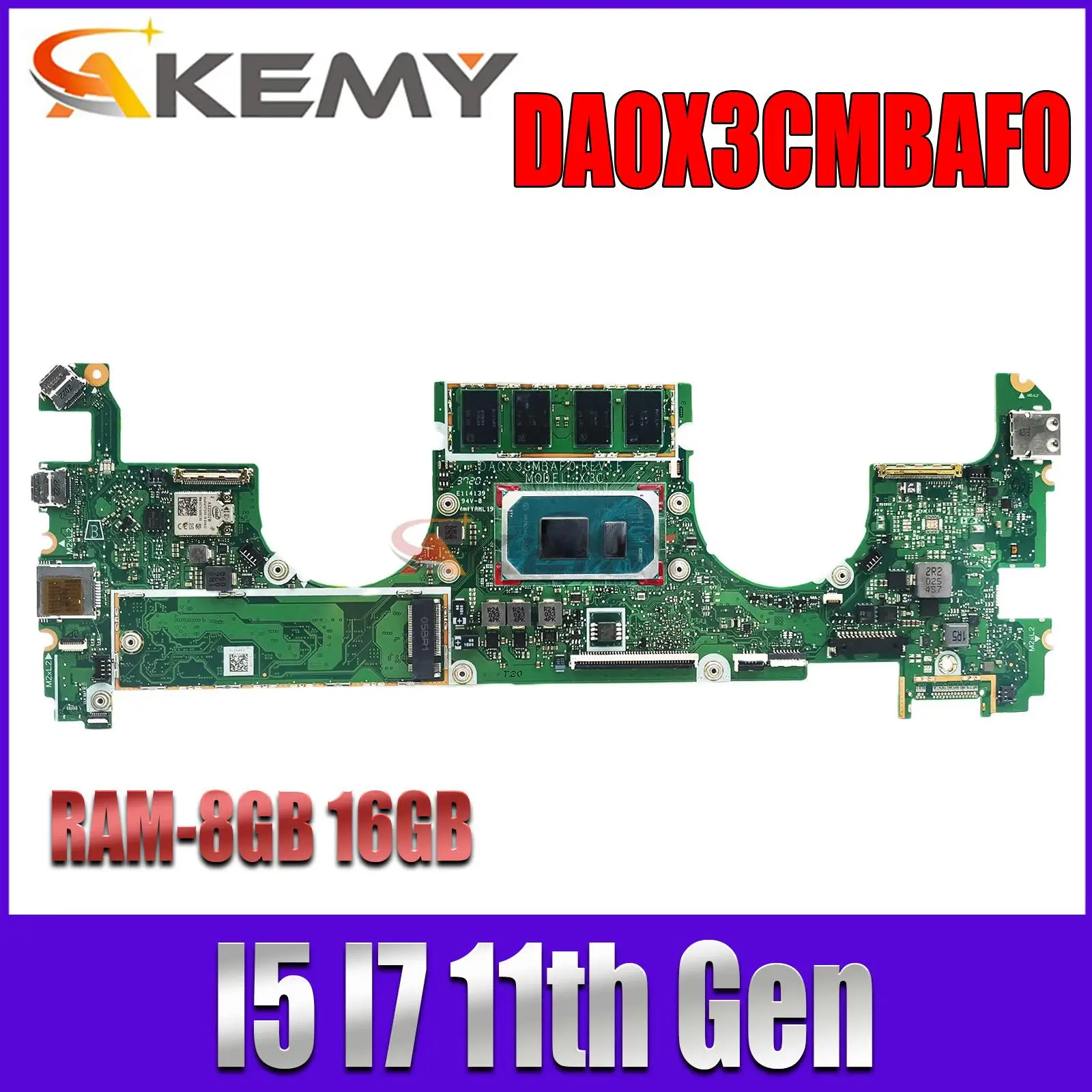 

DA0X3CMBAF0 HP SPECTRE X360 14-EA Laptop Motherboard With I5 I7 11th Gen CPU UMA RAM 8GB 16GB 100% test OK