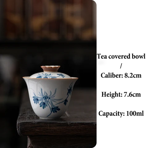 Керамический чайный набор кунг-фу с защитой от ожогов в китайском стиле, чаша с ручной росписью, чайная чашка с хризантемой, осень, XH066