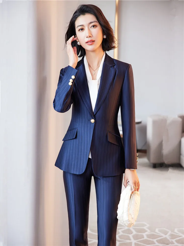 Женский блейзер и брюки комплект из двух предметов золотистого цвета одежда для