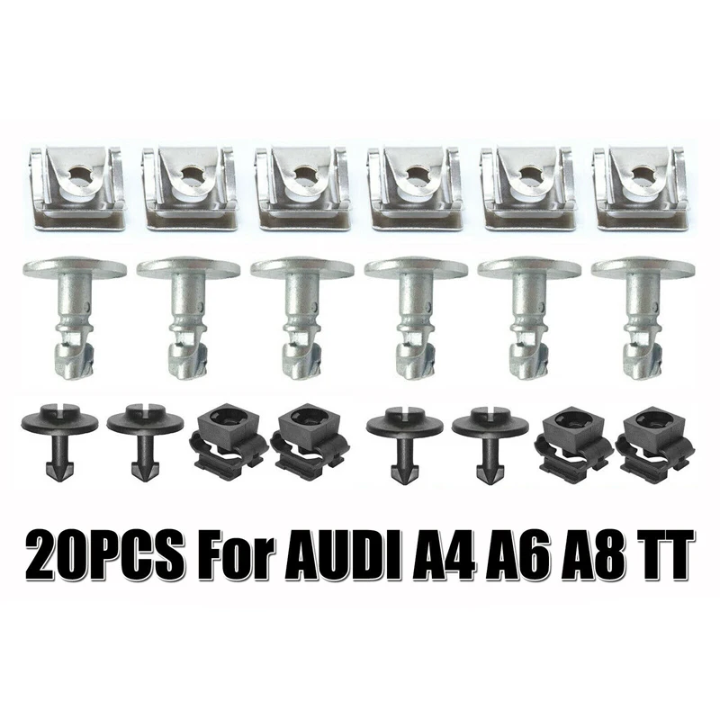 

20x For AUDI A4 A6 A8 TT Undertray Engine Under Cover Fixing Clips Screw Kit UK