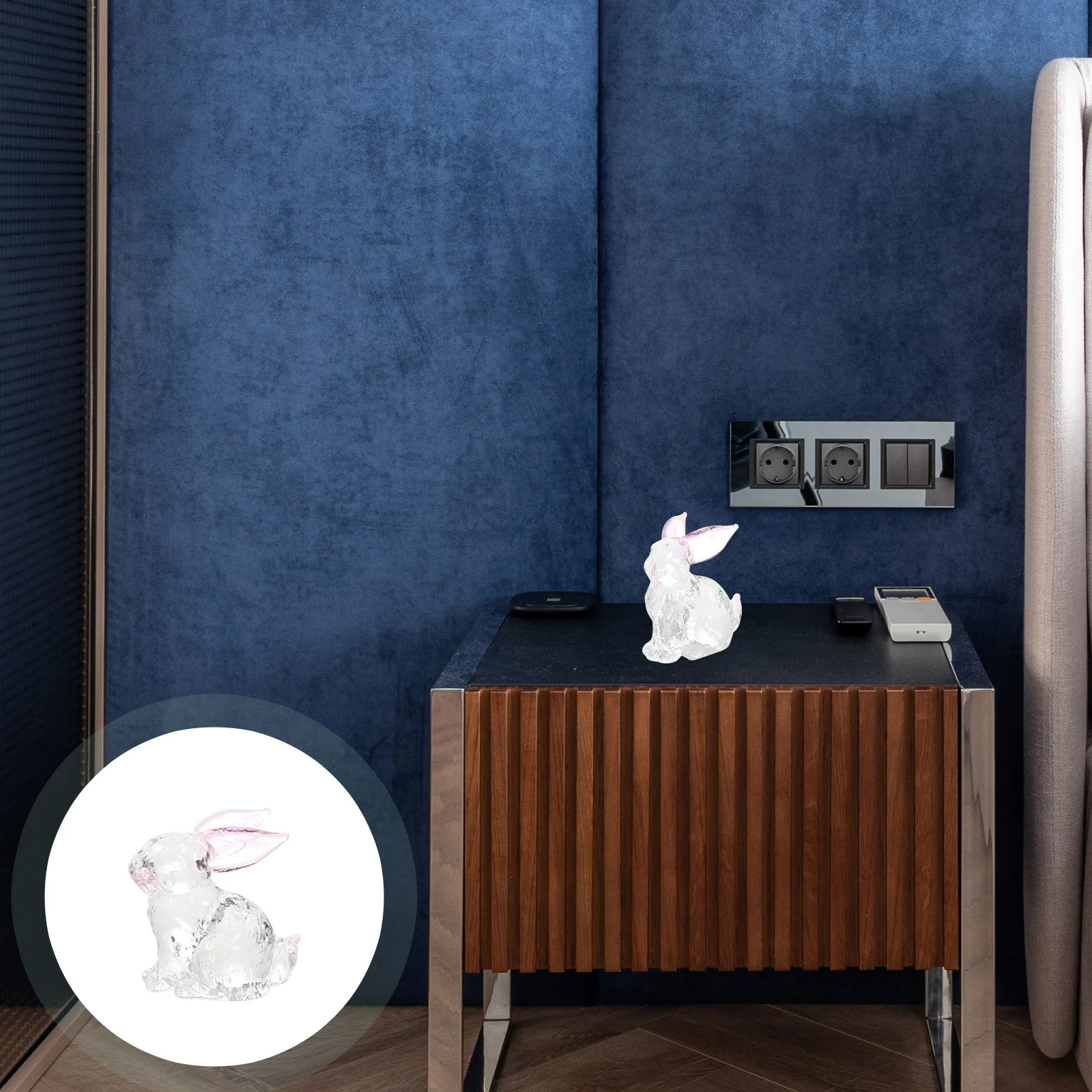 

Glass Animal Ornaments Vintage Home Decor Animal Glass Clear Ornaments Glass Rabbit Toy Glass Bunny Statue