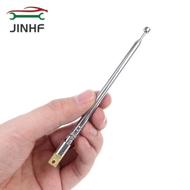 

1Pc 37cm 5 Section Telescopic Stainless Steel AM FM Radio Universal Antenna new
