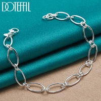 doteffil 925 sterling silver simple chain bracelet for woman man charm wedding engagement party fashion jewelry
