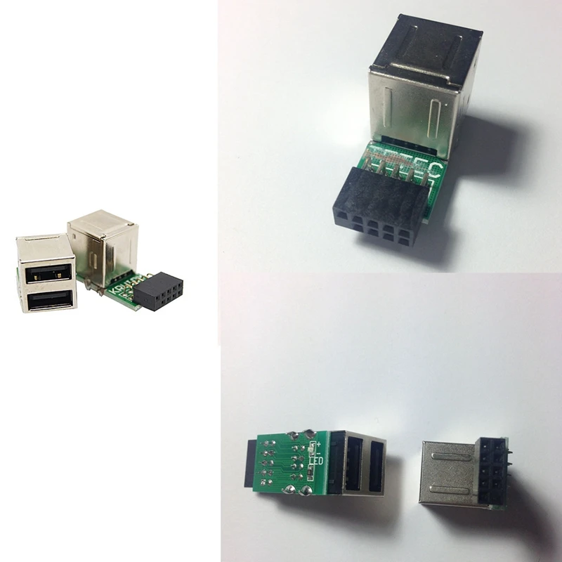 

Внутренняя Материнская плата 9pin на 2 порта USB 2,0 A адаптер конвертер Материнская плата PCB плата удлинитель карты