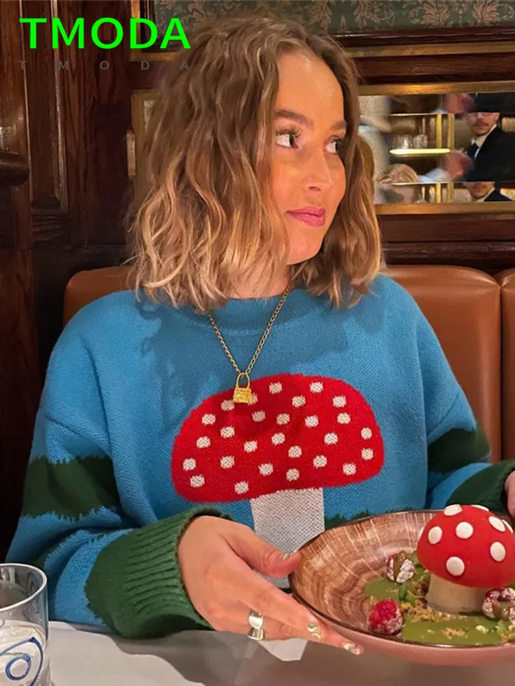 Женский свитер с длинным рукавом T MODA Za Вязаные Пуловеры свободного покроя