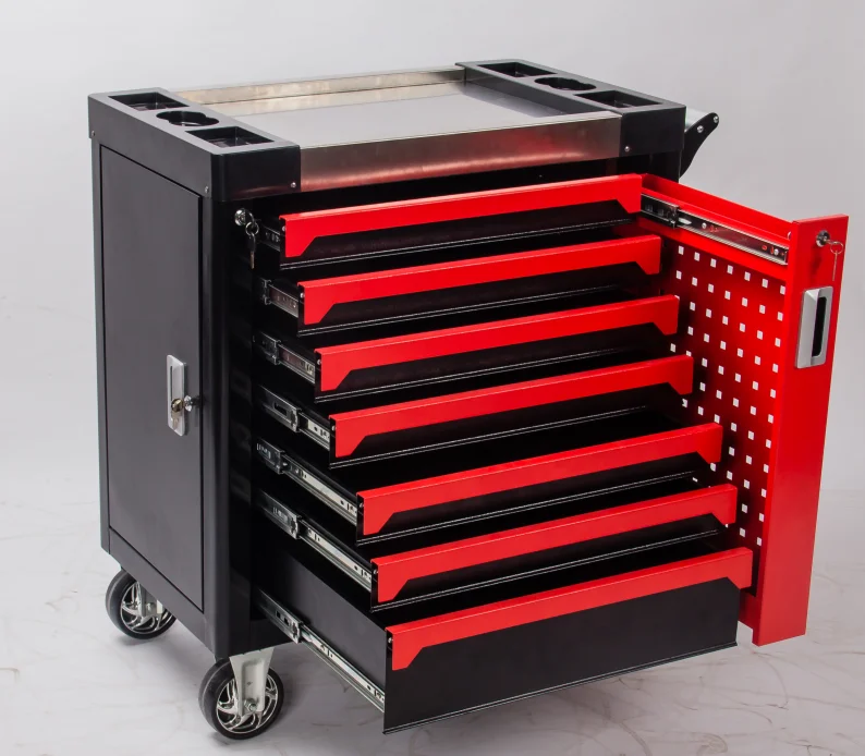 7 Drawers 420pcs Rolling Tool Box Cabinet Chest Storage With Wheels And Stainless Steel For Tool Storage